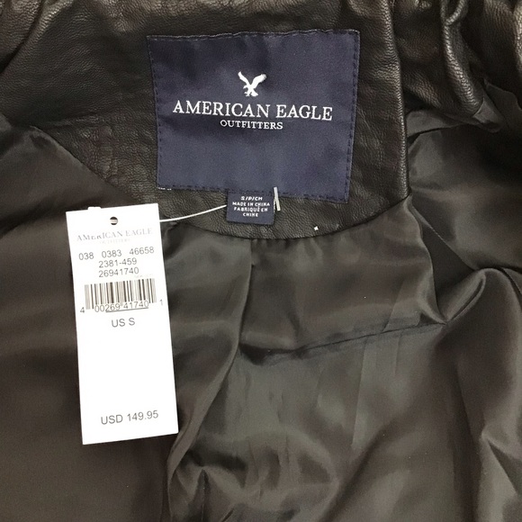 AEO Floral Embroidered Faux Leather Moto Jacket - Picture 6 of 8